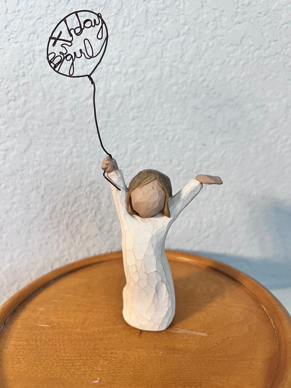Vintage 2005 Willow Tree Birthday Girl Figurine Susan Lordi DEMDACO Wire Balloon